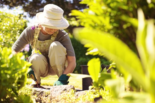Gardener Hornsey staff starting work in a garden